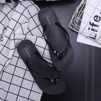 夏防滑时尚外穿室内网红学生夹脚人字拖女居家洗澡浴室可爱凉拖鞋 2159黑人字拖偏小 36