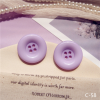 韩国超仙少女心新款紫色耳环女彩色爱心花朵蝴蝶网红学生耳饰耳坠 天蓝色