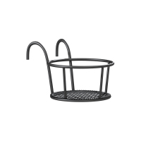 窗台挂架阳台栏杆绿萝花架悬挂花盆护栏花架特价简约加大加粗 黑色1个(体验装)