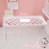 ins学生宿舍桌面收纳整理架无印风卧室书桌折叠增高置物架神器 小号(14*35cm) 1层