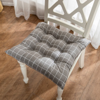 坐垫椅子椅垫办公室久坐座垫教室学生凳子地上垫子屁股垫可爱ins 灰格(棉麻款) 40X40cm方(防滑加厚柔软带绑带)