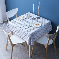 桌布防水防油防烫免洗pvc餐桌布书桌ins学生家用小正方形茶几台布 白色实线菱形大格 40*50cm[2片装]