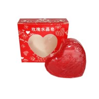 洗漱用品新娘陪嫁香皂结婚礼物红色喜皂精油手工皂礼盒专肥皂 全玫红色 水晶囍皂一个