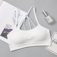 美背运动内衣女学生初中高中少女小背心无钢圈抹胸裹胸文胸夏薄款 【单件装】降落伞白色 M码:80-110斤