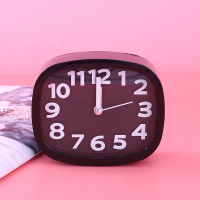 闹钟学生用静音可爱女创意北欧简约个性儿童卧室宿舍床头钟小闹铃 方形黑色