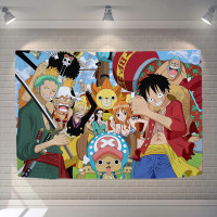 海贼王动漫背景布ins挂布学生宿舍床头装饰房间卧室墙布索隆路飞 海贼王1 宽100*高75cm[只送工具,特价数量有限