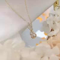 蝴蝶结珍珠项链[锁骨链]女简约气质吊坠学生森系甜美温柔颈链潮 灰色