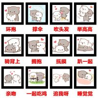 十字绣2020新款简单小幅画可爱猫咪卡通情侣一对卧室学生新手线绣 单个[拥抱]25*20厘米