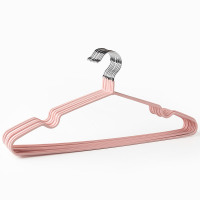 10个装带钩衣架家用晾衣服架防滑衣撑撑子晒挂衣架子挂钩宿舍学生 不带钩[裸粉] 10个