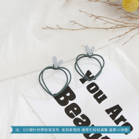 秋季爱心立体交叉耳坠好搭炒鸡减龄配饰森系清新夸张学生几何耳钉 AC0821-墨绿交叉爱心