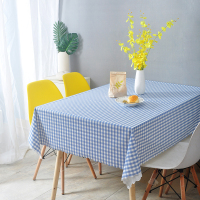 宜家防水防油蓝色格子桌布复古文艺 怀旧书桌ins学生少女心 可爱 天蓝色 俄罗斯方格 60*60cm
