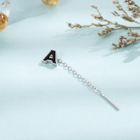 【特价】纯银耳环女圆脸显瘦适合长款气质耳线耳坠冷淡风字母耳饰 A字母（纯银）单只