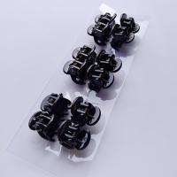[天天特价]韩版简约成人抓夹亚克力磨砂迷你小发夹刘海夹发饰品 1.3cm亮黑色 12个装