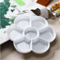 天天特价 大号 加厚 梅花形环保塑料7格调色盘 水彩国画水粉颜料 送画笔