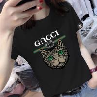 2021新款短袖t恤女夏宽松显瘦学生网红白色体恤百搭半袖上衣ins潮 单件[B标#黑猫头] S [适合75至95斤]