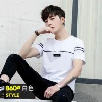 。15夏16男装19高中学生男孩大童半袖18岁短袖T恤上衣服1 860白色短袖单件 S