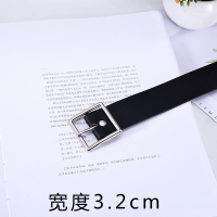 港风文艺软皮黑色皮带男女通用韩版百搭款学生裤带时尚休闲腰带 方扣 105cm