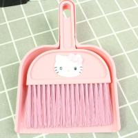 迷你小号小笤帚簸箕套装宠物键盘桌面清洁扫把学生儿童家务玩具 北欧粉猫头