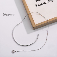 韩版简约手链女ins小众设计学生手饰个性高级感冷淡风闺蜜手镯 银色弧条手链(手较胖的)