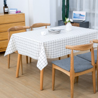 布艺桌布防水防油免洗书桌ins学生北欧茶几桌垫网红餐桌垫pvc塑料 白格子 45*65cm2片多功能盖巾