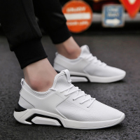 男鞋2021新款春季男士休闲潮鞋百搭增高鞋潮流透气运动鞋百搭板鞋 ML003白色 39