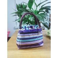 地摊手拎包防水加厚便当包学生手提包帆布包妈咪包女士小布包 外拉链-彩色条纹