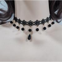 民族风项链女士简约锁骨链黑色蕾丝网红颈脖绣花饰品学生项圈女仙 8808