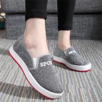 春夏老北京布鞋平跟软底学生鞋女鞋开车鞋低帮鞋休闲一脚蹬女单鞋 银色 505 35