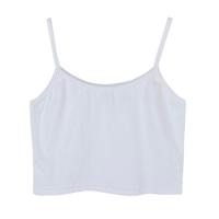 ins超火吊带小背心女夏装韩版潮学生短款高腰露脐紧身显瘦T恤上衣 白色 S