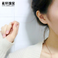双头耳钉基础大小头迷你养耳洞纯银女睡觉不用摘耳骨钉精致耳棒男 银色.大头小头.减短款[6根]很短.!(不需耳堵)