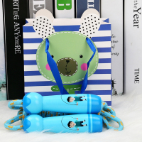 幼儿园儿童跳绳学生初学者可调节男女孩3-6-8岁宝宝比赛运动跳绳 男孩蓝色蓝色礼袋装