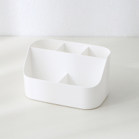 ins桌面收纳盒学生分格文具杂物整理办公室宿舍桌上笔筒 象牙白