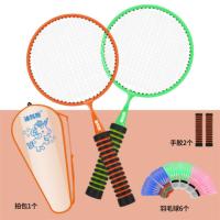 羽毛球拍双拍套装耐用型成人儿童亲子小学生单拍耐打碳 儿童拍绿橙 成品拍