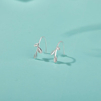 s925纯银耳钉女简约小巧耳夹韩国学生清新个性百搭冷淡风森系耳饰 925银针耳钉