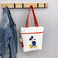 印花包冬季新款女包网红风帆布包女学生韩版斜挎大容量托特包文艺 米奇