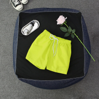 夏季2021新款纯色短裤男女情侣学生运动速干三分裤休闲薄款沙滩裤 萤光色 M