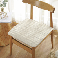 四季纯棉学生椅子垫榻榻米坐垫办公室汽车餐桌椅子垫屁股垫 米格-米白 45x45cm带绑带