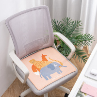 夏季冰丝坐垫卡通夏天办公室电脑椅子学生透气座垫汽车椅垫夏凉垫 动物家族椅垫 45*45cm