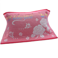 结婚纯棉大红枕巾一对喜字龙凤双喜情侣特价回礼枕头巾四季 花开富贵粉一对