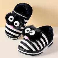 儿童棉拖鞋包跟男童防滑卡通可爱加绒加厚小中大童室内宝宝居家冬 黑色 22/23码内长约14cm(建议1-2岁)