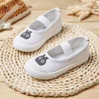 幼儿园室内外儿童帆布鞋男一脚蹬板鞋男童布鞋女小中童单鞋 升级版芭萌鸭正品C05白色 建议脚长+1cm=鞋内长