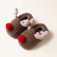 儿童棉拖鞋男童秋冬季婴幼儿室内家居鞋女宝宝1-2岁3包跟毛毛棉鞋 咖啡[小鹿❤❤] 44-45[适合43-44码]