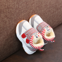 冬季婴儿棉鞋软底1-3岁宝宝冬鞋学步鞋防滑儿童机能鞋加绒棉靴子 Q10灰色 17码内长11.5cm