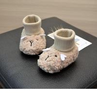 2021新款秋冬婴儿鞋子0-3-6-9-12月宝宝步前鞋软底男女新生儿棉鞋 卡其色 12码/11cm