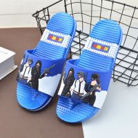 男孩拖鞋8-13岁夏季儿童中大童拖鞋室内防滑居家洗澡男童凉拖软底 蓝 050 新款和平精英 40 建议39穿25厘米偏小