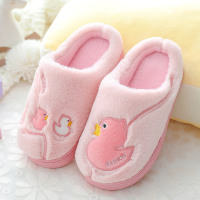 儿童棉拖鞋冬包跟保暖加厚幼儿拖鞋男宝宝兔毛棉鞋小孩毛女童拖鞋 [鸭子拖鞋]粉色 26-27码内长16cm适合2-3周岁