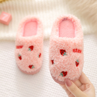 宝宝包跟棉鞋冬室内防滑保暖男女童亲子2-8岁婴幼儿可爱儿童拖鞋 粉色草莓 24/25码(内长15CM 1-2周岁)