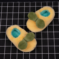 儿童棉拖鞋女冬天卡通可爱小豆芽宝宝棉鞋室内保暖毛绒小孩棉拖男 豆芽-黄色 内长约17cm 发190码