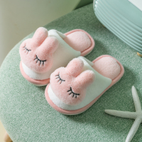 秋冬儿童拖鞋男童女童亲子宝宝室内家居鞋卡通新款小孩防滑棉拖鞋 小兔子粉色棉拖鞋 24-25码/内长16cm建议3-3.5