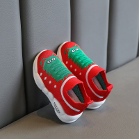 毛毛虫儿童运动鞋卡通透气防滑男女童宝宝学步鞋小孩网面休闲鞋潮 大红 21码/内长13cm(正常码)